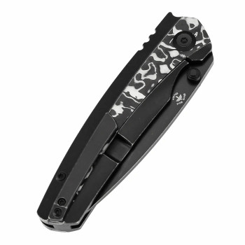 Kansept Raven Folding Knife BW Titanium/Black/White Nebula Carbon Fiber Handle 20CV Plain Blackwash Blade K2109A1 Kansept Raven Folding Knife BW Titanium/Black/White Nebula Carbon Fiber Handle 20CV Plain Blackwash Blade K2109A1