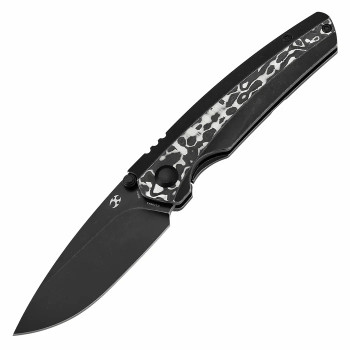 Kansept Raven Folding Knife BW Titanium/Black/White Nebula Carbon Fiber Handle 20CV Plain Blackwash Blade K2109A1 Kansept Raven Folding Knife BW Titanium/Black/White Nebula Carbon Fiber Handle 20CV Plain Blackwash Blade K2109A1