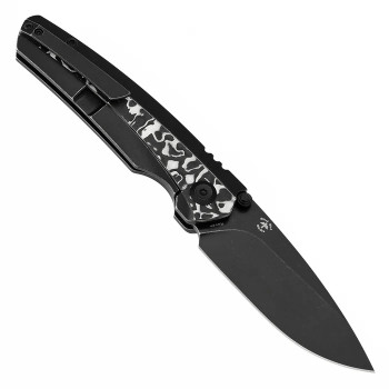 Kansept Raven Folding Knife BW Titanium/Black/White Nebula Carbon Fiber Handle 20CV Plain Blackwash Blade K2109A1 Kansept Raven Folding Knife BW Titanium/Black/White Nebula Carbon Fiber Handle 20CV Plain Blackwash Blade K2109A1