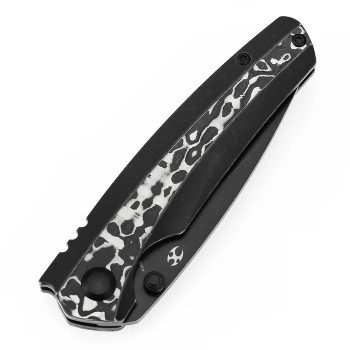 Kansept Raven Folding Knife BW Titanium/Black/White Nebula Carbon Fiber Handle 20CV Plain Blackwash Blade K2109A1 Kansept Raven Folding Knife BW Titanium/Black/White Nebula Carbon Fiber Handle 20CV Plain Blackwash Blade K2109A1