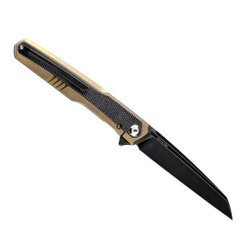Kansept Arcus K1046A4 Black Stonewashed CPM-S35Vn Golden Anodized Titanium Black Micarta Folding Knife Kansept Arcus K1046A4 Black Stonewashed CPM-S35Vn Golden Anodized Titanium Black Micarta Folding Knife