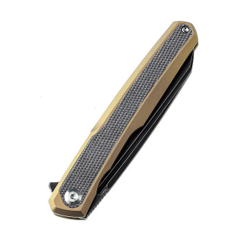 Kansept Arcus K1046A4 Black Stonewashed CPM-S35Vn Golden Anodized Titanium Black Micarta Folding Knife Kansept Arcus K1046A4 Black Stonewashed CPM-S35Vn Golden Anodized Titanium Black Micarta Folding Knife
