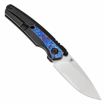 Kansept Raven Folding Knife Blackwash Titanium/Timascus Handle 20CV Plain Edge Stonewash K2109A5 Kansept Raven Folding Knife Blackwash Titanium/Timascus Handle 20CV Plain Edge Stonewash K2109A5