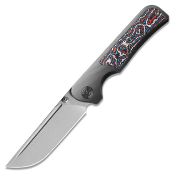Miguron Pagos II Folding Knife Titanium/Red Carbon Fiber Handle M390 Plain Edge Hand Rubbed Satin Finish MGR607SRD