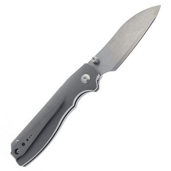 Sandrin Torino Folding Knife Gray Titanium Handle Tungsten Plain Edge SKTORINO-TI