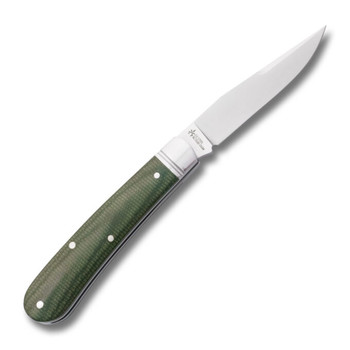 RoseCraft Buffalo River Folding Knife Green Micarta Handle D2 Clip Point Plain Edge RCT030-DGM