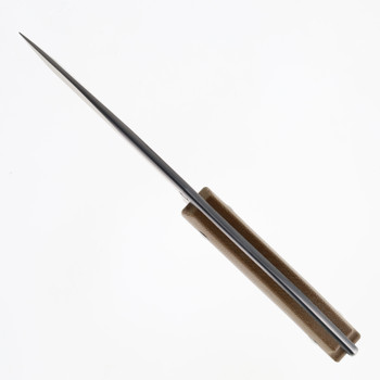 SixLeaf Fixed Blade Knife Brown Micarta Handle 9Cr14MoV Plain Edge SL-63