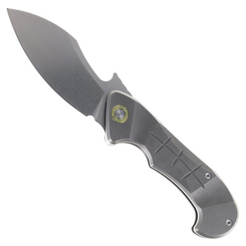 TwoSun Folding Knife Stonewash Titanium Handle K110 Plain Edge TS594-K110