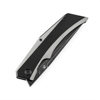 Kansept Knife Naska K1035A2 Stonewashed CPM-S35VN Blade Black Anodized and Plain Titanium Handle Folding Knife K1035A2
