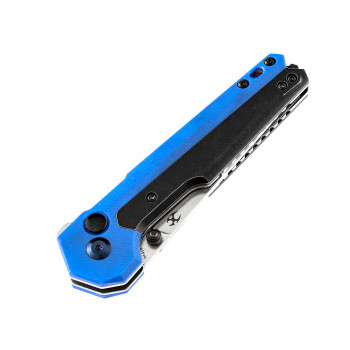 Kansept Folding Knife Tac Button Lock Knife Blue G10 Titanium Handle CPM-S35VN Blade K2009A6 Kansept Folding Knife Tac Button Lock Knife Blue G10 Titanium Handle CPM-S35VN Blade K2009A6