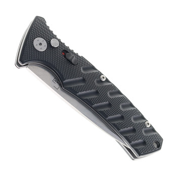 Boker Folding Knife Black Milled Aluminum Handle D2 Drop Point Plain Edge Stonewash Finish 01BO457N Boker Folding Knife Black Milled Aluminum Handle D2 Drop Point Plain Edge Stonewash Finish 01BO457N
