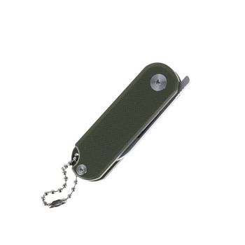 SixLeaf Micro Mini Folding Knife Green G10 Handle D2 Plain Edge SL-75A-Green