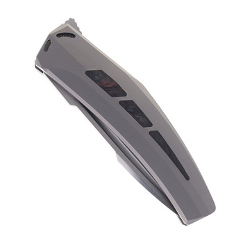 Steel Addiction Knives Large Krypton Kickstop Red Carbon Fiber Inlay Titanium Elmax Blade Folding Knife