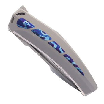 Steel Addiction Knives Large Krypton Kickstop Timascus Inlay Titanium Handle Elmax Blade Folding Knife