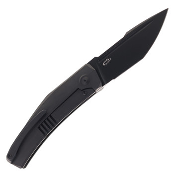 Steel Addiction Knives Large Krypton Kickstop Black Titanium Handle Lava Flow Inlay Black PVD Elmax Blade Folding Knife