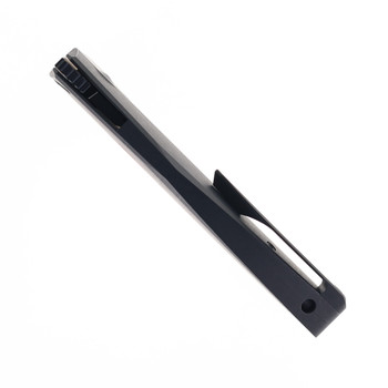 Steel Addiction Knives Large Krypton Kickstop Black Titanium Handle Lava Flow Inlay Black PVD Elmax Blade Folding Knife