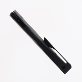 Steel Addiction Knives Large Krypton Kickstop Black Titanium Handle Arctic Storm Inlay Black PVD Elmax Blade Folding Knife