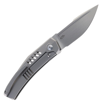 Steel Addiction Knives Small Krypton Kickstop Slotted Full Titanium Elmax Folding Knife