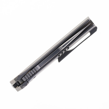 Steel Addiction Knives Small Krypton Kickstop Timascus Inlay Titanium Elmax Folding Knife