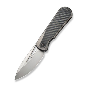 Mystery Box - WE Baloo Flipper Folding Knife Gray/Dark Green Titanium/Micarta Inlay Handle 20CV Drop Point Plain Edge Silver Bead Blast Finish WE21033-4 Mystery Box - WE Baloo Flipper Folding Knife Gray/Dark Green Titanium/Micarta Inlay Handle 20CV Drop Point Plain Edge Silver Bead Blast Finish WE21033-4