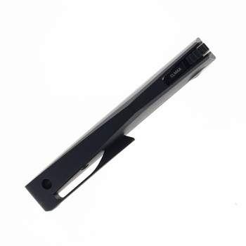 Steel Addiction Knives Small Krypton Kickstop Black Titanium Handle Arctic Storm Inlay Black PVD Elmax Folding Knife