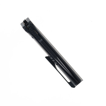 Steel Addiction Knives Small Krypton Kickstop Black Titanium Handle Lava Flow Inlay Black PVD Elmax Folding Knife