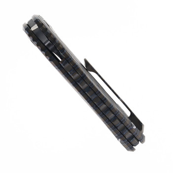 TwoSun Mini Folding Knife Fire Titanium Handle M390 Plain Edge Stonewash Finish TS32-M390-Fire