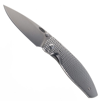 TRM Three Rivers Manufacturing Atom Folding Knife Lizard Skin Titanium Handle 20CV Blade TRM Three Rivers Manufacturing Atom Folding Knife Lizard Skin Titanium Handle 20CV Blade