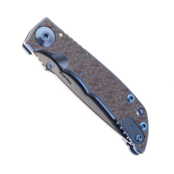 Spartan Blades SF10 Harsey Custom Regal Folding Knife Blue/Gold Titanium Handle Magnacut Plain Edge Satin Finish