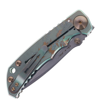 Spartan Blades Custom Harsey SF5 Folding Knife God & Country Handle Magnacut Drop Point Plain Edge