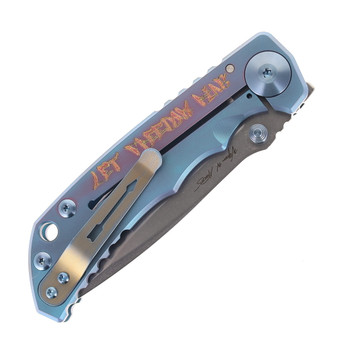 Spartan Blades Custom Harsey SF5 Folding Knife Patriotic Graffiti Titanium Handle Magnacut Spear Point Plain Edge Spartan Blades Custom Harsey SF5 Folding Knife Patriotic Graffiti Titanium Handle Magnacut Spear Point Plain Edge