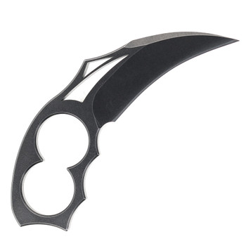 Brous Blades Silent Enforcer Fixed Blade Karmabit Knife Acid Stonewash D2 Fixed Blade