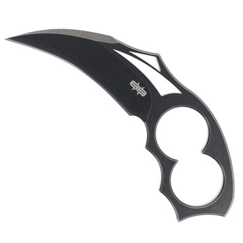 Brous Blades Silent Enforcer Fixed Blade Karmabit Knife Acid Stonewash D2 Fixed Blade