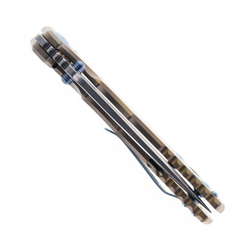 Spartan Blades Custom Harsey SF5 Folding Knife King Tut Ttanium Handle Magnacut Spear Point Plain Edge Spartan Blades Custom Harsey SF5 Folding Knife King Tut Ttanium Handle Magnacut Spear Point Plain Edge