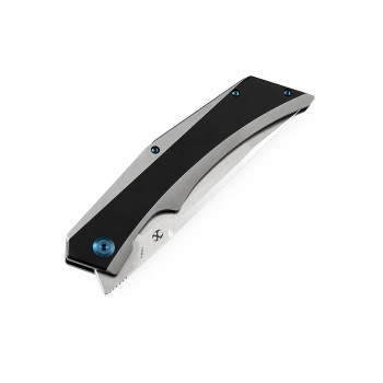 Kansept Folding Knife Naska K1035T1 Stonewashed CPM-S35VN Tanto Blade Black Anodized and Plain Titanium Handle Kansept Folding Knife Naska K1035T1 Stonewashed CPM-S35VN Tanto Blade Black Anodized and Plain Titanium Handle