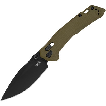 Zero Tolerance Duralock Olive G10 Handle black Cerakote Finish CPM-M4 Stainless Drop Point Blade Folding Knife ZT0203