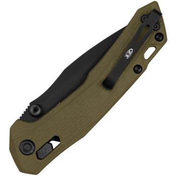 Zero Tolerance Duralock Olive G10 Handle black Cerakote Finish CPM-M4 Stainless Drop Point Blade Folding Knife ZT0203