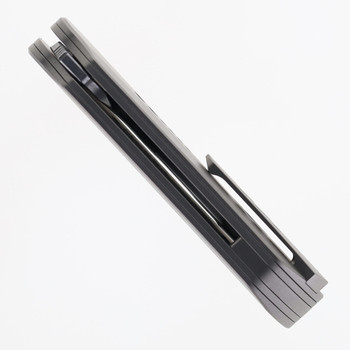 Twosun Folding Knife Gray Titanium Handle 14C28N Plain Edge TS567-14C-GY