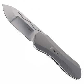 Twosun Folding Knife Gray Titanium Handle 14C28N Plain Edge TS567