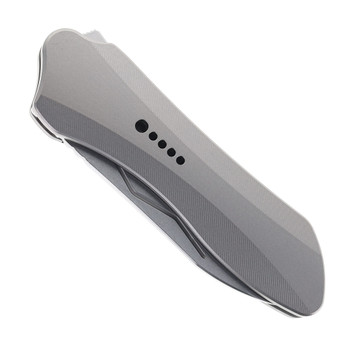 Twosun Folding Knife Gray Titanium Handle 14C28N Plain Edge TS567-14C-GY