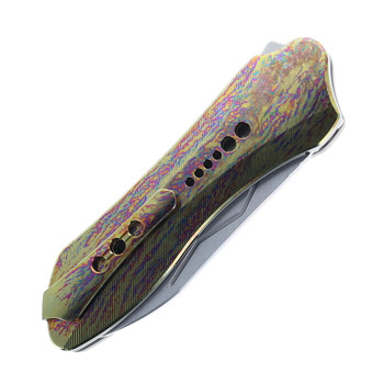 Twosun Folding Knife Color Titanium Handle 14C28N Plain Edge TS567-14C-CL Twosun Folding Knife Color Titanium Handle 14C28N Plain Edge TS567-14C-CL