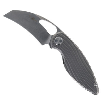 TwoSun Mini Folding Knife Gray Titanium Handle M390 Stonewash Finish TS32-M390-Sand