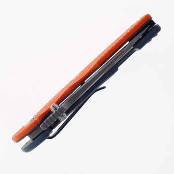 Hinderer Jurassic Slicer Folding Knife Orange G10 Handle Magnacut Battle Blue Titanium Hinderer Jurassic Slicer Folding Knife Orange G10 Handle Magnacut Battle Blue Titanium