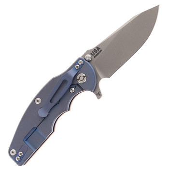 Hinderer Jurassic Slicer Folding Knife Orange G10 Handle Magnacut Battle Blue Titanium Hinderer Jurassic Slicer Folding Knife Orange G10 Handle Magnacut Battle Blue Titanium
