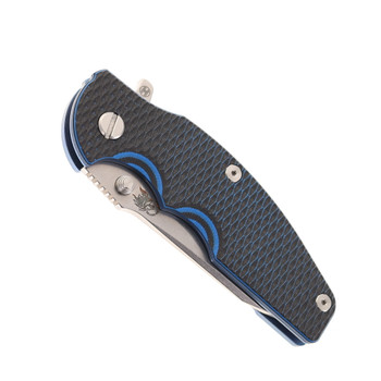 Hinderer Jurassic Slicer Folding Knife Blue/Black G10 Handle Magnacut Blue Stonewashed Titanium