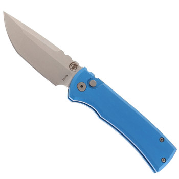 Chaves Knives Pro-Tech Automatic Redencion 229 Folding Knife Blue Aluminum Handle S35VN Tanto Blade
