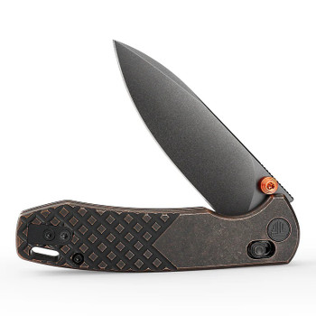 Trivisa Dragonfly-Cu Axis Lock EDC Folding Knife Copper Handle 14C28N Plain Black PVD Blade