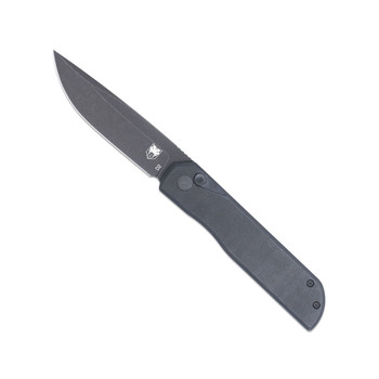 CobraTec Prowler Button Lock OD Green G10 Handle Black Stonewashed Drop Point D2 Blade Folding Knife CTPLRODGBLDNS