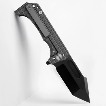 Miguron Omega Folding Knife Dark Grey PVD Titanium Handle Elmax Drop Point Plain Edge MGR628LBK Miguron Omega Folding Knife Dark Grey PVD Titanium Handle Elmax Drop Point Plain Edge MGR628LBK