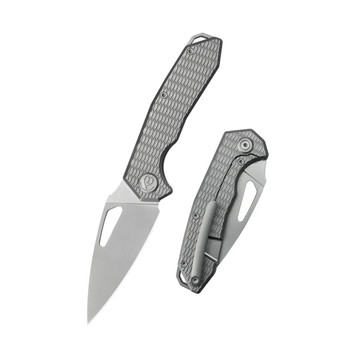 KB Coeus Folding Knife Beadblast Titanium Handle M390 Spear Point Plain Edge Beadblast Finish KB286C KB Coeus Folding Knife Beadblast Titanium Handle M390 Spear Point Plain Edge Beadblast Finish KB286C